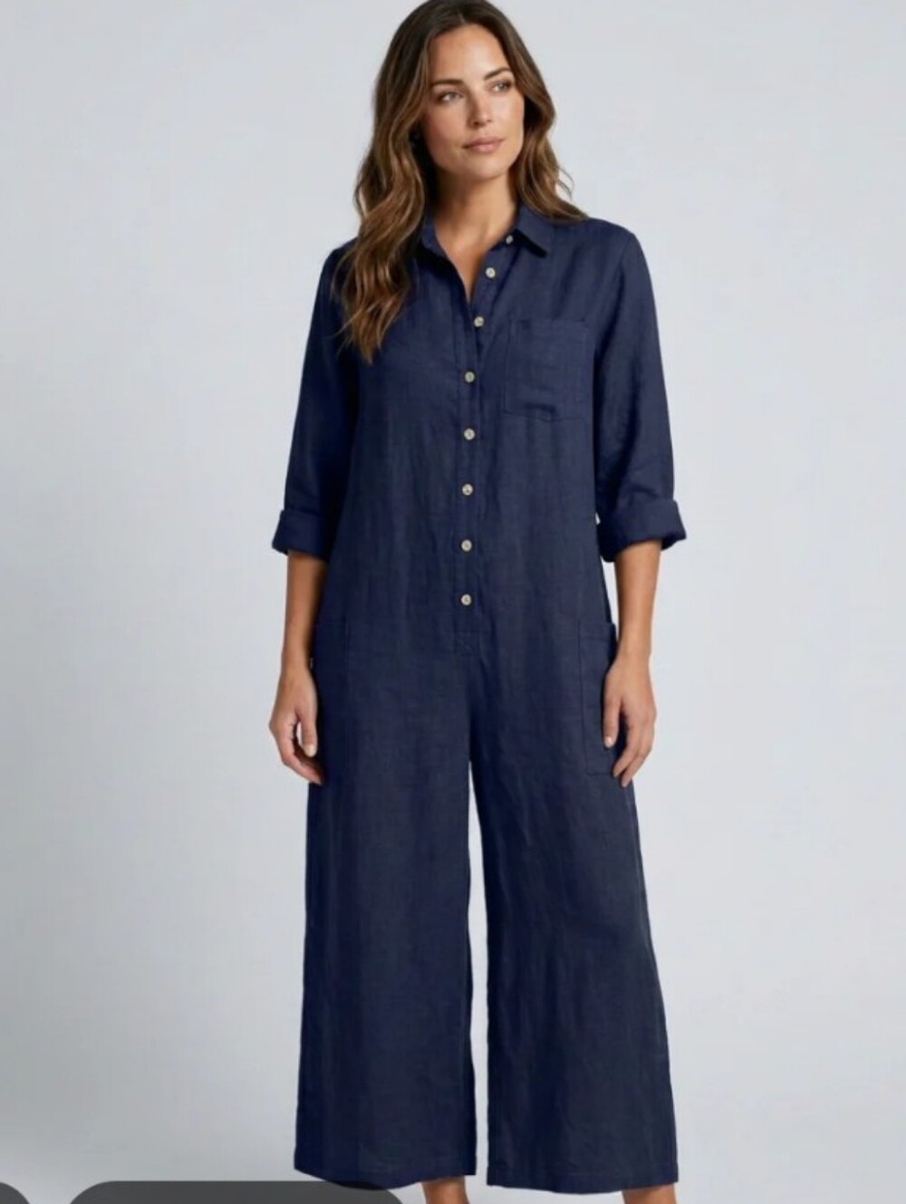 Celtic & Co. Linen Long Sleeve Jumpsuit * No Belt Included* NWT